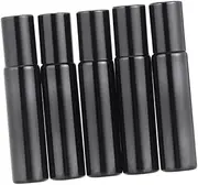 DECORNIJIA 6Pcs Essential Oil Roller Bottles with Stainless Steel Roller Balls Refillable Black Glass Containers for Eye Cream Perfumes Home Travel Use