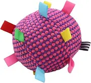 Generic Pet Plush Ball Cat Pom Ball Soft Interactive Puppy Chew Toy Plush Handle Dog Toy for Indoor Outdoor Sports, Rose red