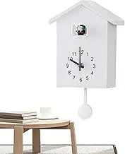 Cuckoo Wall Clock - Decorative Bird Timed Alarm, Battery Powered Clock with Pendulum, Wall Decor for Living Room Bedroom Kitchen - Modern Wallclock
