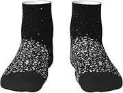 [JBYJBX] Black White Glitter Print Adult Socks Womens Mens Workout Thermal Cozy All-Season Gift Holiday Articles Use, 2 Black-2, One Size