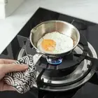 Silver Stainless Steel Frying Egg Pan Diversion Port Breakfast Cooking Pot Jam