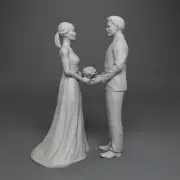 Marvel - Pepper Potts Tony Stark Wedding - 2 Figure Set - 3D Print - 1:24 1:18