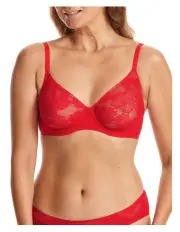 [Fine Lines] Weightless Underwire Lace Bra in Flame