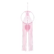 Macrame Dream Catchers, Pink Handmade Leaf Design Cotton Dream Catcher