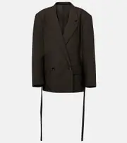 [Lemaire] Lemaire Belted cotton and silk blazer UK 14 brown