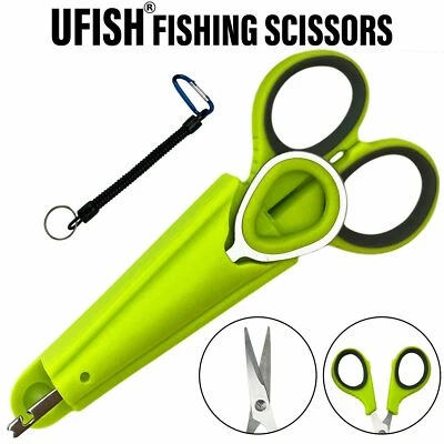 UFISH Fishing Scissors Line Cutter Stainless Steel Hook Remover Pliers Tool
