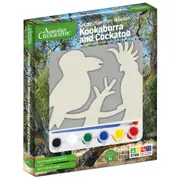 Australian Geographic Create Your Own Wooden Kookaburra and Cockatoo Paint Kit