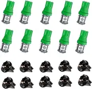 CUSMME 10Pack T10 194 168 LED Light Bulb 158 PC194 PC195 PC160 PC161 PC168 Instrument Panel Gauge Cluster Dashboard Automotive Light Bulb Green