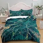 Gilded Marble Green Bedding Set Single Double Duvet/Quilt/Doona Cover Pillowcase