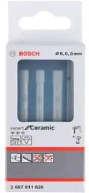 BOSCH DIAMOND DRILL BIT SET FOR CERAMIC TILE (3 PCS) 2607011626