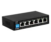 D-Link 6-Port Unmanaged PoE Switch with 4 PoE RJ45 and 2 Uplink RJ45 Ports DES-F1006P-E