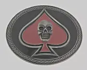 Skull Belt Buckles Tattoo Tribal Skeleton Halloween Vintage Ace Spade Lucky Goth