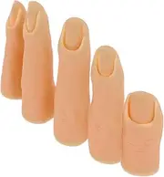 FRCOLOR 5pcs Silicone Practice Fingers for Nail Art Training Flexible Jointed Design Fake Fingers for Professional Display and Practice Realistic Skin Tone for Manicure Techniques