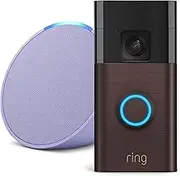 Ring Battery Video Doorbell (Venetian Bronze) and Echo Pop (Lavender Bloom)