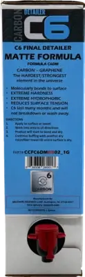 Cycle Care 1Gal Bag in Box C6 Carbon Infused Graphene Hydrophobic Matte Detailer
