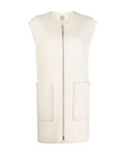 felted zip-up vest EU40 White