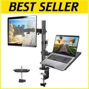Heavy-Duty Single Arm Desk Mount for 32” Monitors & 17” Laptops - 22lbs Capacity