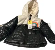 Cat& Jack Toddler Girls hooded Puffer Jacket Sherpa Lined 18 Months . NWT