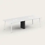 Recess Meeting Table | Boardroom Table | Office Furniture | Conference Table, White / White / None