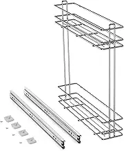 Emuca - Kitchen Furniture Extendable Bottle Holder, Extendable Sideways Module 150 mm, Chrome-Plated, Steel