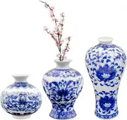 Blue and White Chinoiserie Vases (Set of 3), Mini Decorative Bud Vases