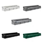 Foret 4 Seater Sofa Modular Arm Seat Tufted Velvet Lounge Couch Chaise 5 Colors