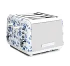 LAURA ASHLEY Stainless Steel China Rose 4 Slice Toaster+Wides Slots+7 Settings