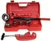 Pipe Threader Ratchet Type With 5 Dies and Pipe Cutter Plumbing Hand Tools Set