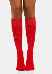 Cherry Ice Me Out Rhinestone Socks