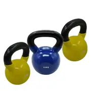 8kgx2 + 16kg = Total 32kg Iron Vinyl Kettlebell Weight Gym Strength Training