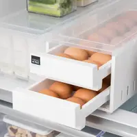 在飛比找蝦皮購物優惠-昌信雞蛋盒 蛋盒 雙層抽屜式蛋盒 雞蛋收納盒 可疊加冰箱收納
