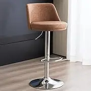 Kitchen Island Stool Grey, Bar Stools PU Leather Counter Height Barstools with Back, Height Adjustable Swivel Bar Chairs, Modern Armless Breakfast Bar Stools with Footrest (Color : /Blue B) to Pursue