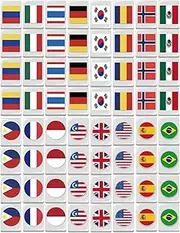Game Blocks - 24mm Game Blocks | National Flag Mahjong Game Set, 64 Flag Pattern Mahjong Set Tiles, Creative Mahjong Tiles Game for Age 12 and Up