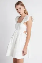 AJE Midsummer Mini Dress in White - Size 10. Brand New with Tags. RRP: $395.