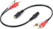 2 Pack 3.5mm Stereo Female to 2RCA Male RCA Audio Y Cable