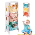 Multifunction Kids Toys Organizer Storage Rack Holder Sundries Bin Box 3 Tiers