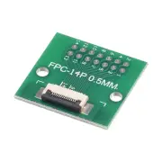 FPC Converter Board 14P 0.5mm on Socket Side, Back 1.0mm, to DIP 2.54mm