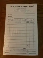 INVOICE CUSTOM PRINTED 2 Part Carbonless Form, Blk Ink. Additional Opt Listed