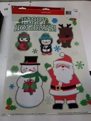 Impact Innovations Holiday Static Window Clings W/Santa & Friends BNWT!