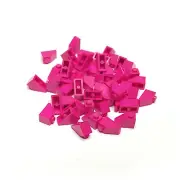 50x Magenta Lego Slope 45° 2x1 with Bottom Pin - 3040
