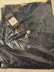 NWT MEN'S TRUE RELIGION JEANS 40 X 32 Geno Flap Slim Dark Shivering Wash $159