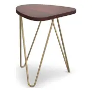 Patrice Modern 18 inch Wide Metal and Wood Accent Side Table in Dark Brown