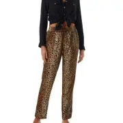 NWT Melissa Odabash Jude Cheetah Leopard Print Pull On Beach Pants Sz XS