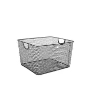 YbmHome Household Wire Mesh Open Bin Shelf Storage Basket Organizer Black 1041vc