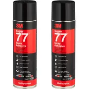 2 Pack 3M Super 77 Multi-Purpose Adhesive Glue Spray Can 374G BULK