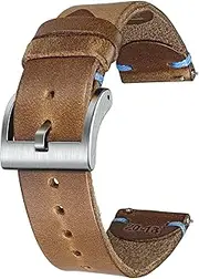 [torbollo] Leather Watch Bands, Horween Leather Watch Strap for Men Women,18mm,20mm,22mm Quick Release Handmade Watch Strap Soft Vintage Replacement