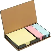 uxcell Leather Sticky Notes Holder, Post Notes Holder Storage Box Desktop Mini Case Business Card Holder Memo Pad Organizer for Desk Home Office Books Notebook, Gray