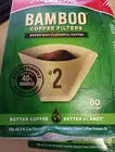 Melitta #2 Cone Bamboo Paper Coffee Filters, 80 Count NIB Free Shipping B19