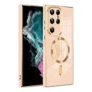 For Samsung Galaxy S24 FE S23Ultra S22 Magnetic Case Electroplating Rugged Cover