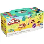 PLAY-DOH 培樂多黏土-培樂多繽紛20色黏土組(小罐補充罐 白紅藍綠黃橘紫)